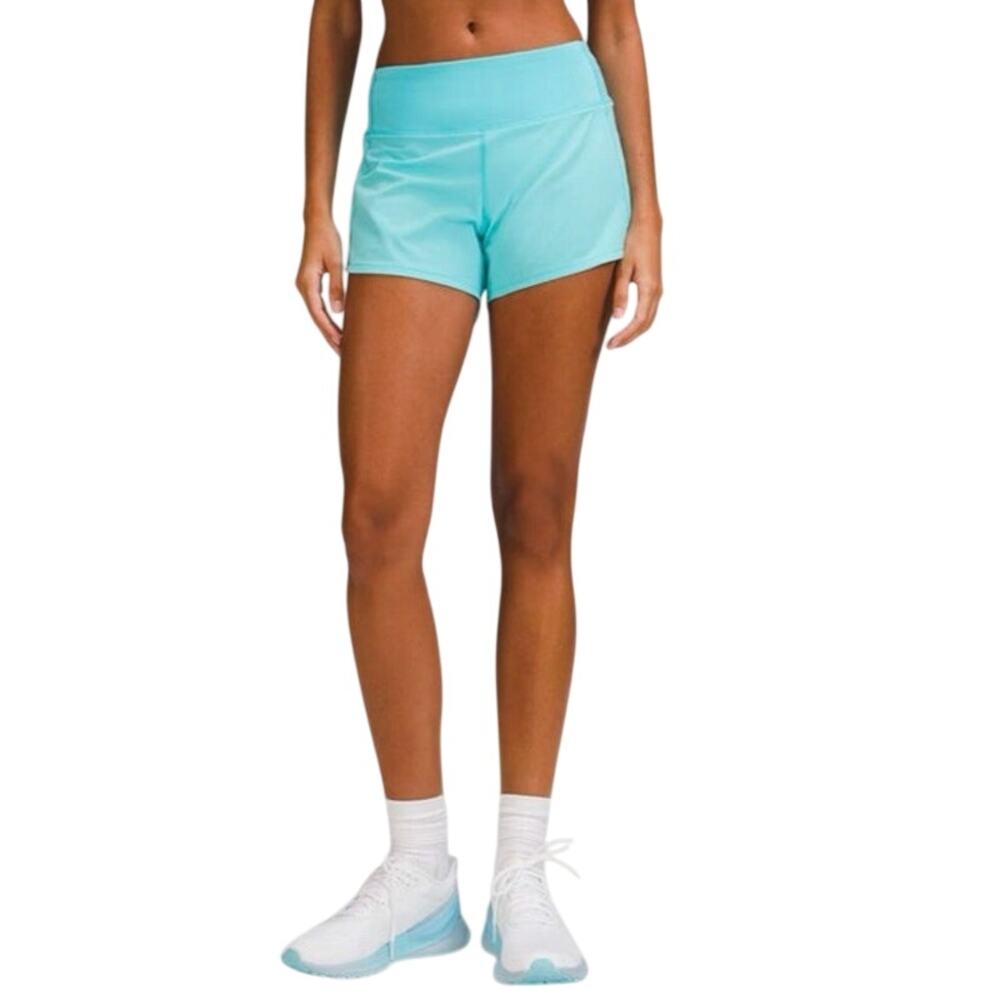 Lululemon Speed Up Mid-Rise Lined Short Size 4 Electric Turquoise